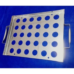 Communion Steel Tray – 30 Holes for Church Use