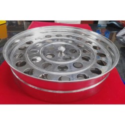 Communion Round Closed Tray – 35 Holes with Cross for Church Service