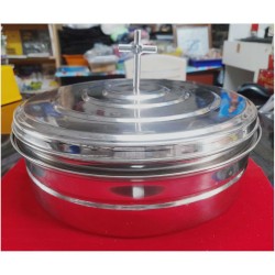Communion Round Closed Tray – 35 Holes with Cross for Church Service